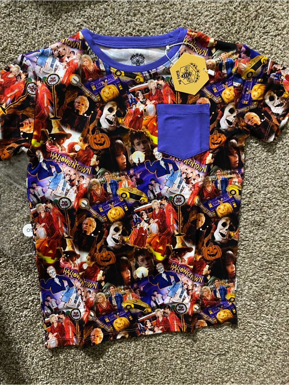 Halloween Town bamboo pocket tee 7/8 NWT